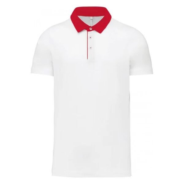 Polo blanc à col coloré – Image 2