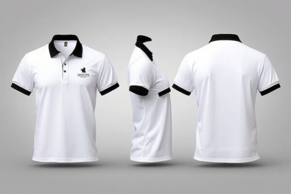 Polo blanc à col coloré