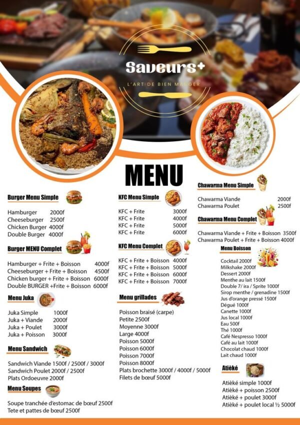 Menu de restaurant